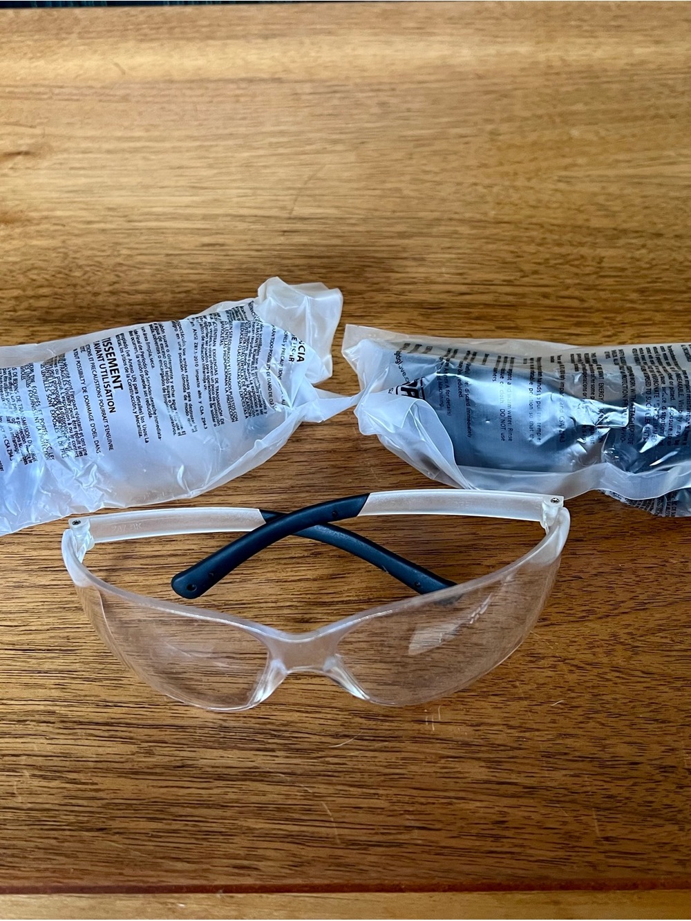 Clear Safety Glasses with Black Temple Arms - Protective Eyewear